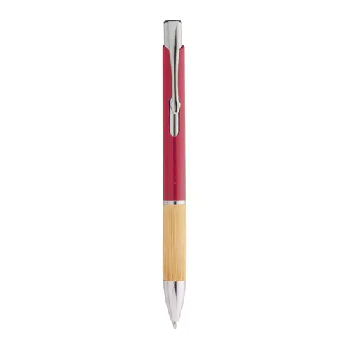Penna a sfera in plastica ecologica di paglia di grano e bambù e parti e clip in metallo con refill blu