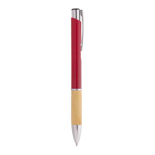 Penna a sfera in plastica ecologica di paglia di grano e bambù e parti e clip in metallo con refill blu