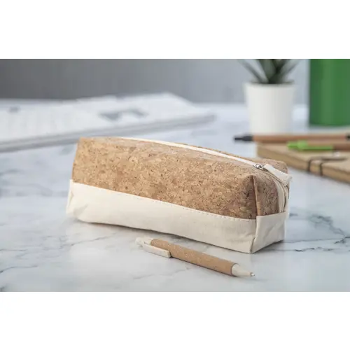 Astuccio per penne in sughero naturale e cotone