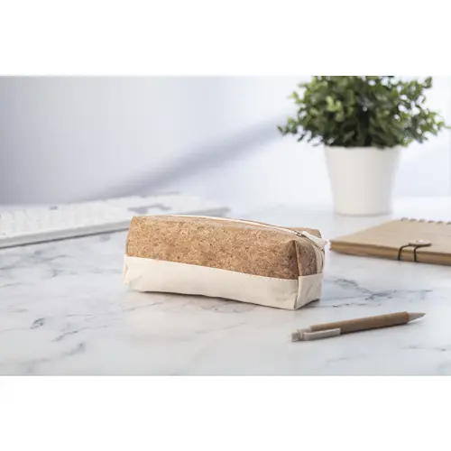 Astuccio per penne in sughero naturale e cotone