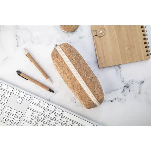 Astuccio per penne in sughero naturale e cotone