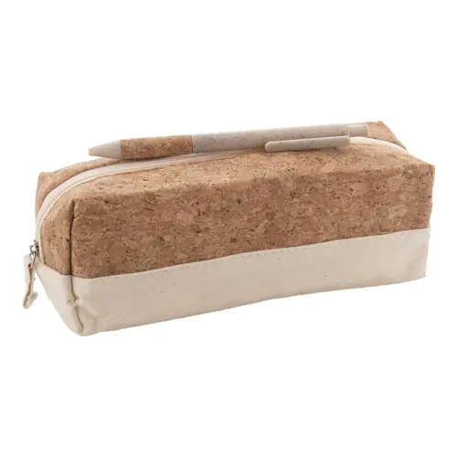 Astuccio per penne in sughero naturale e cotone