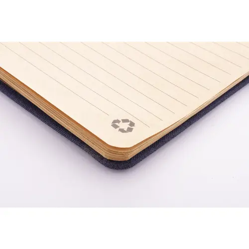 Block note a spirale A5 con copertina RPET a 70 fogli a righe in carta kraft riciclata con portapenne e inserto in plastica di paglia di grano per cellulare ed elastico