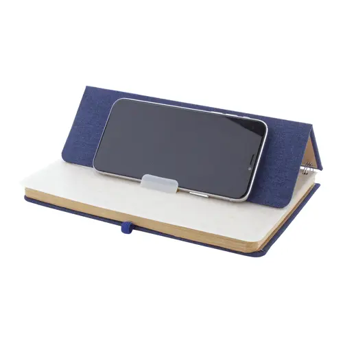 Block note a spirale A5 con copertina RPET a 70 fogli a righe in carta kraft riciclata con portapenne e inserto in plastica di paglia di grano per cellulare ed elastico