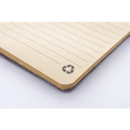 Block note a spirale A5 con copertina RPET a 70 fogli a righe in carta kraft riciclata con portapenne e inserto in plastica di paglia di grano per cellulare ed elastico