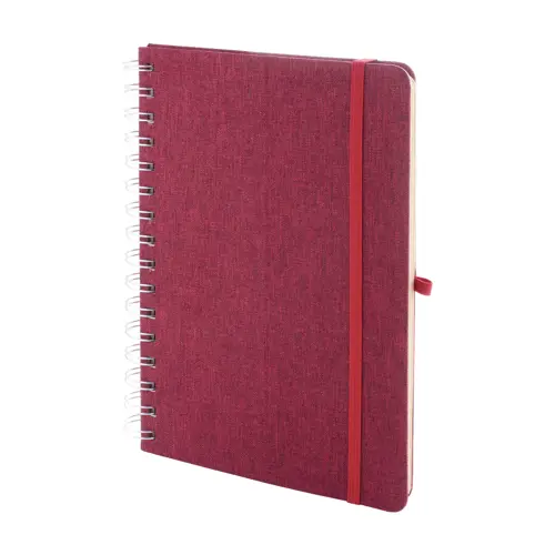 Block note a spirale A5 con copertina RPET a 70 fogli a righe in carta kraft riciclata con portapenne e inserto in plastica di paglia di grano per cellulare ed elastico