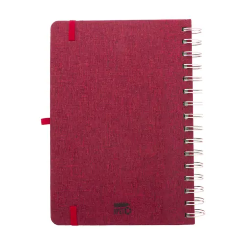 Block note a spirale A5 con copertina RPET a 70 fogli a righe in carta kraft riciclata con portapenne e inserto in plastica di paglia di grano per cellulare ed elastico