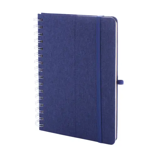 Block note a spirale A5 con copertina RPET a 70 fogli a righe in carta kraft riciclata con portapenne e inserto in plastica di paglia di grano per cellulare ed elastico