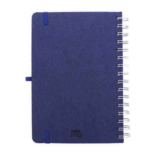Block note a spirale A5 con copertina RPET a 70 fogli a righe in carta kraft riciclata con portapenne e inserto in plastica di paglia di grano per cellulare ed elastico