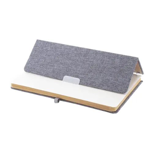 Block note a spirale A5 con copertina RPET a 70 fogli a righe in carta kraft riciclata con portapenne e inserto in plastica di paglia di grano per cellulare ed elastico