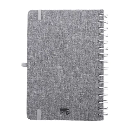 Block note a spirale A5 con copertina RPET a 70 fogli a righe in carta kraft riciclata con portapenne e inserto in plastica di paglia di grano per cellulare ed elastico