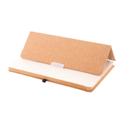 Block note a spirale A5 con copertina portacellulare in sughero da 70 fogli a righe in carta kraft riciclata