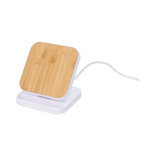 Supporto per cellulare richiudibile in ABS riciclato e bambù con caricatore wireless da 15W