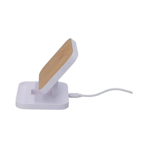 Supporto per cellulare richiudibile in ABS riciclato e bambù con caricatore wireless da 15W