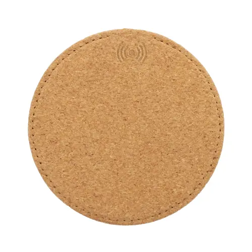 Caricatore wireless in sughero naturale con fondo in pelle PU da 10W