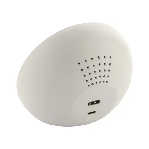 Sveglia con caricatore wireless 15W in ABS riciclato e corpo in bambù con supporto per telefono cellulare