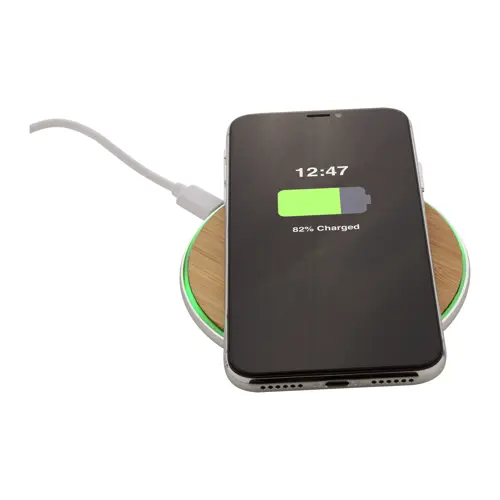 Caricatore wireless in alluminio riciclato e bambù da 15W