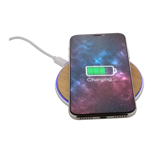 Caricatore wireless in alluminio riciclato e bambù da 15W