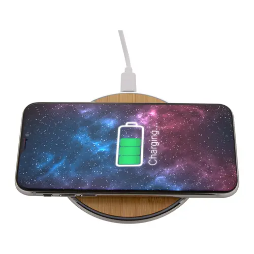 Caricatore wireless in alluminio riciclato e bambù da 15W