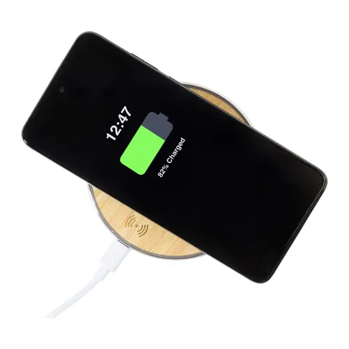 Caricatore wireless in alluminio riciclato e bambù da 15W