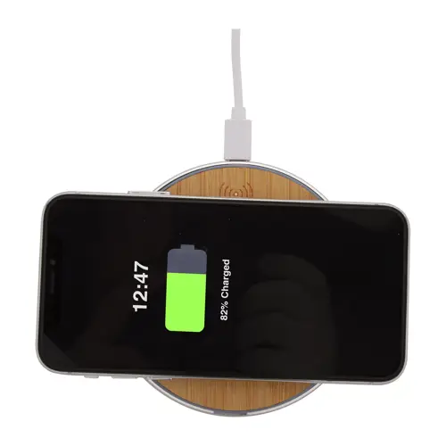 Caricatore wireless in alluminio riciclato e bambù da 15W