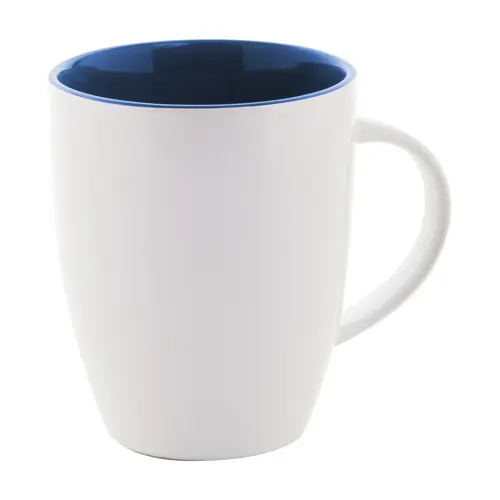 Tazza bicolore in ceramica bianca e interno colorato con confezione di cartoncino kraft 340ml