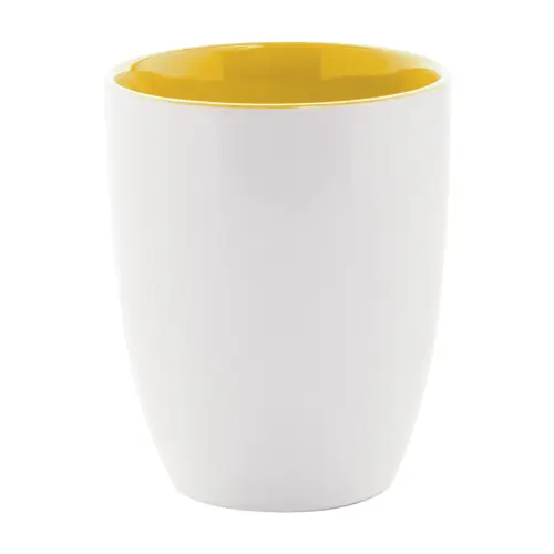 Tazza bicolore in ceramica bianca e interno colorato con confezione di cartoncino kraft 340ml