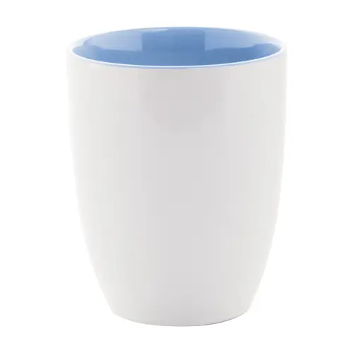 Tazza bicolore in ceramica bianca e interno colorato con confezione di cartoncino kraft 340ml