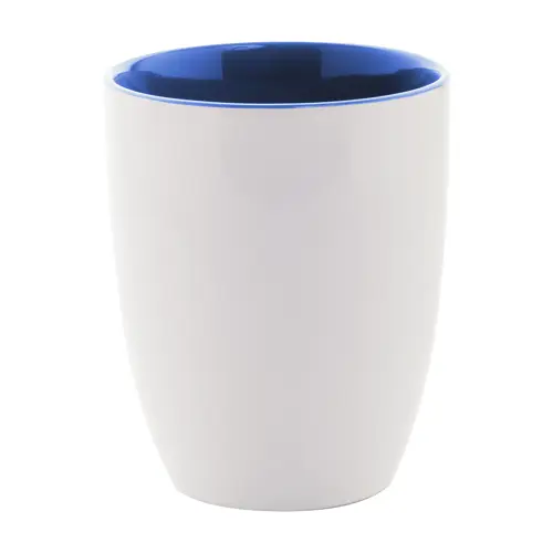 Tazza bicolore in ceramica bianca e interno colorato con confezione di cartoncino kraft 340ml