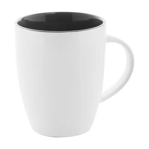 Tazza bicolore in ceramica bianca e interno colorato con confezione di cartoncino kraft 340ml