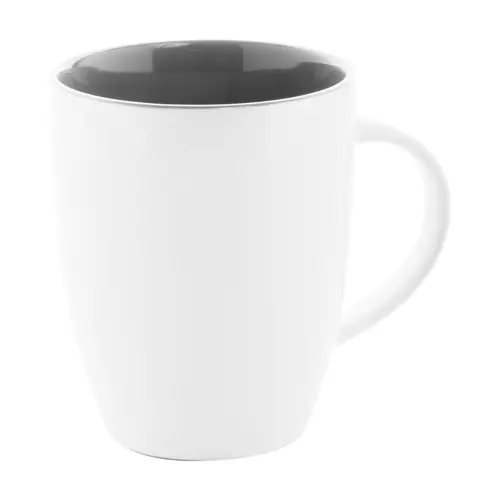 Tazza bicolore in ceramica bianca e interno colorato con confezione di cartoncino kraft 340ml