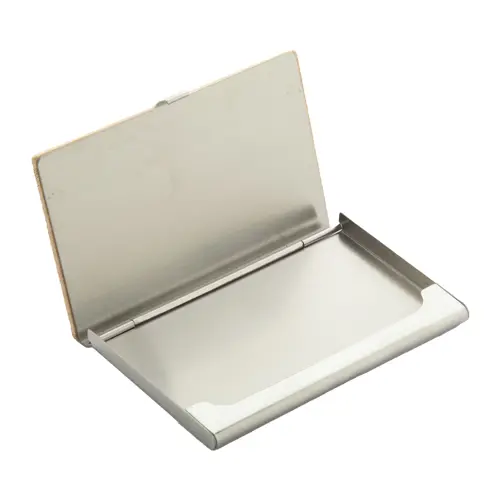 Porta biglietti da visita in metallo e bambù