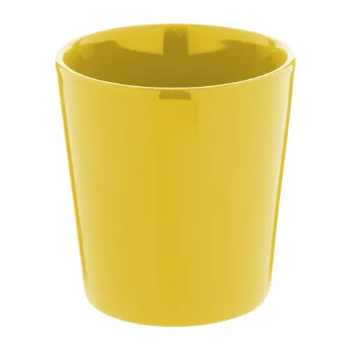 Tazza in ceramica colorata con manico rettangolare in confezione in cartoncino kraft da 280ml
