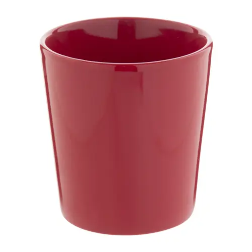 Tazza in ceramica colorata con manico rettangolare in confezione in cartoncino kraft da 280ml