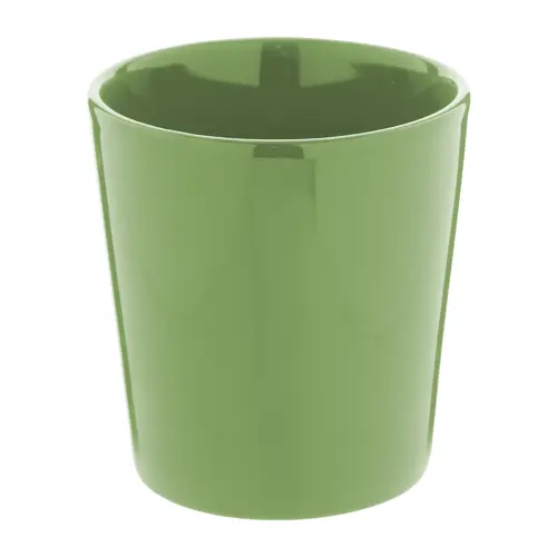 Tazza in ceramica colorata con manico rettangolare in confezione in cartoncino kraft da 280ml