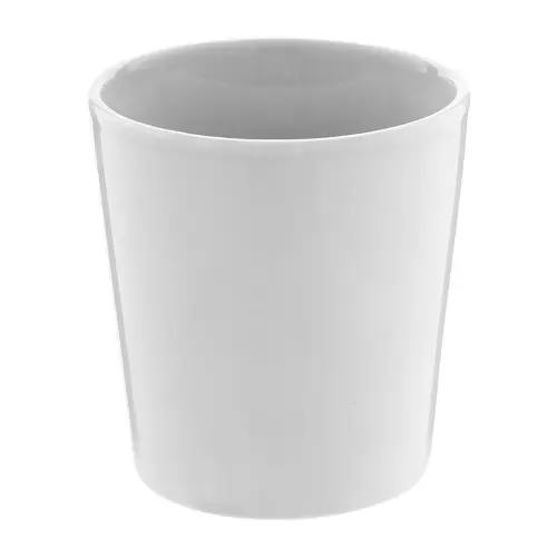 Tazza in ceramica colorata con manico rettangolare in confezione in cartoncino kraft da 280ml