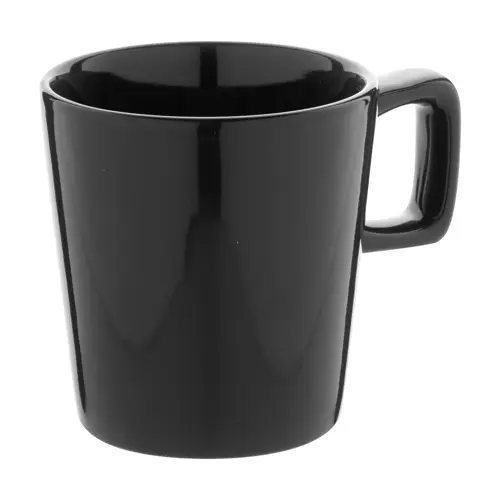 Tazza in ceramica colorata con manico rettangolare in confezione in cartoncino kraft da 280ml