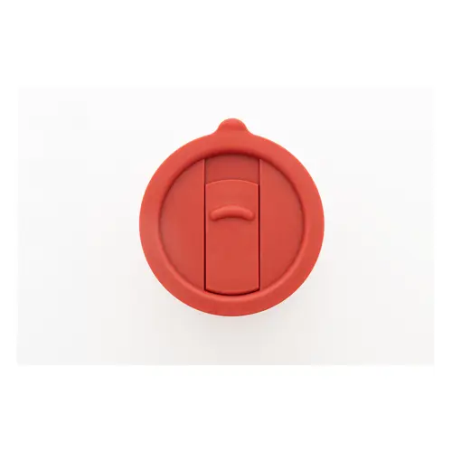 Tazza da viaggio da 300ml in ceramica rivestita con silicone e coperchio in plastica PP