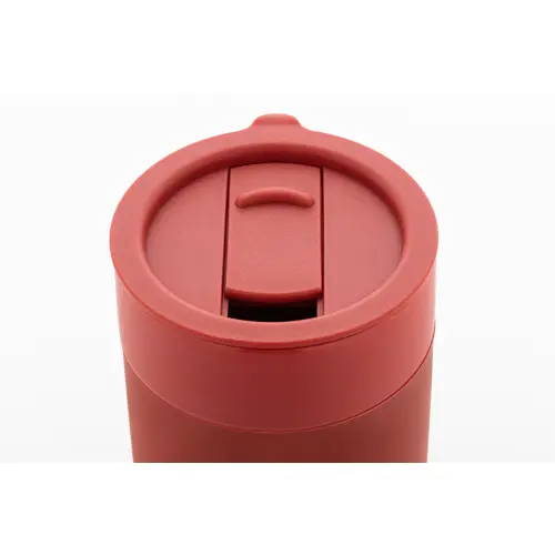 Tazza da viaggio da 300ml in ceramica rivestita con silicone e coperchio in plastica PP