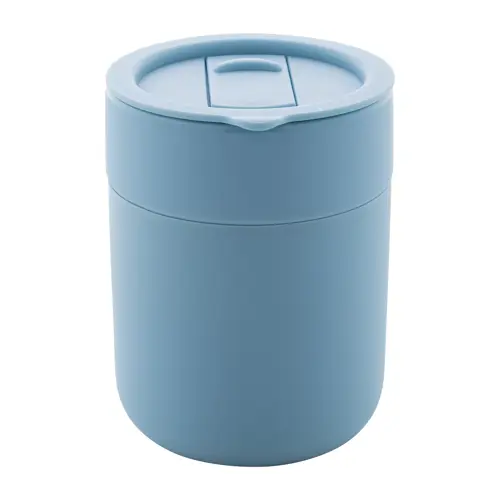 Tazza da viaggio da 300ml in ceramica rivestita con silicone e coperchio in plastica PP