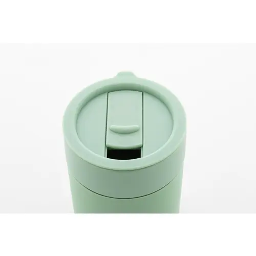 Tazza da viaggio da 300ml in ceramica rivestita con silicone e coperchio in plastica PP