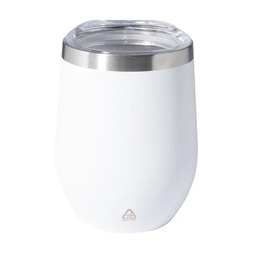 Tazza termica da 350ml in acciaio inox riciclato con coperchio in plastica