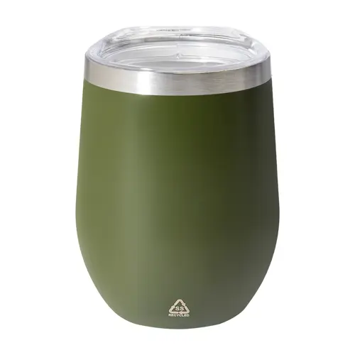 Tazza termica da 350ml in acciaio inox riciclato con coperchio in plastica
