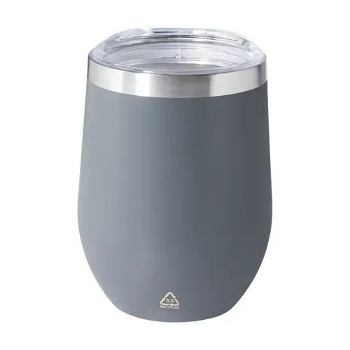 Tazza termica da 350ml in acciaio inox riciclato con coperchio in plastica