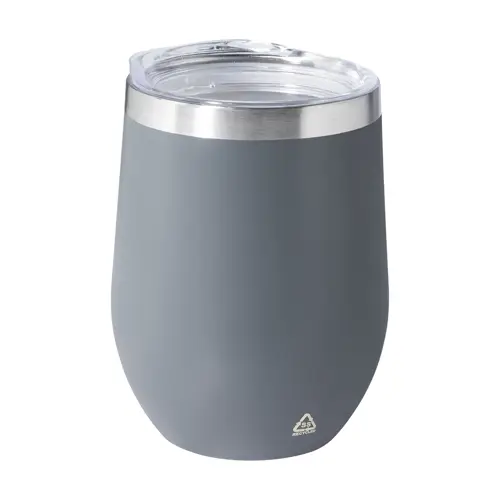 Tazza termica da 350ml in acciaio inox riciclato con coperchio in plastica
