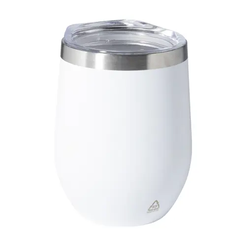 Tazza termica da 350ml in acciaio inox riciclato con coperchio in plastica