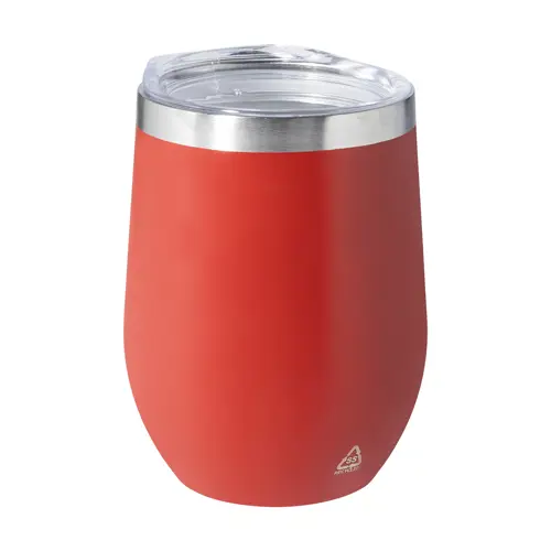 Tazza termica da 350ml in acciaio inox riciclato con coperchio in plastica