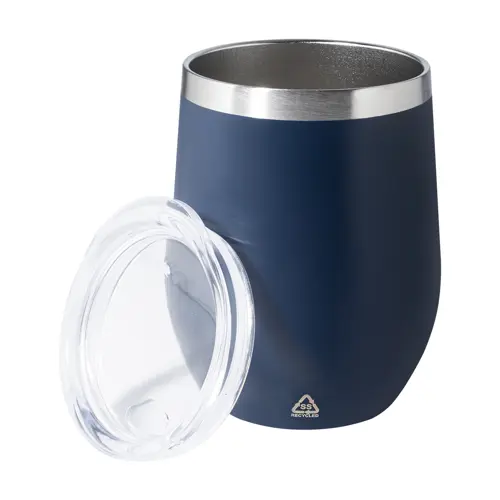 Tazza termica da 350ml in acciaio inox riciclato con coperchio in plastica