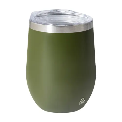 Tazza termica da 350ml in acciaio inox riciclato con coperchio in plastica