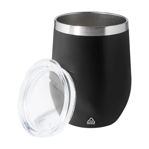 Tazza termica da 350ml in acciaio inox riciclato con coperchio in plastica